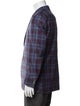 Isaia Wool Plaid Print Peacoat