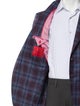 Isaia Wool Plaid Print Peacoat