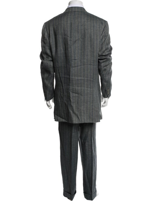 Isaia Linen Striped Two-Piece Suit
