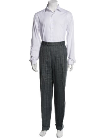 Isaia Linen Striped Two-Piece Suit