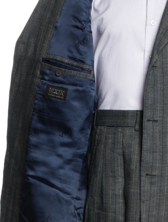 Isaia Linen Striped Two-Piece Suit