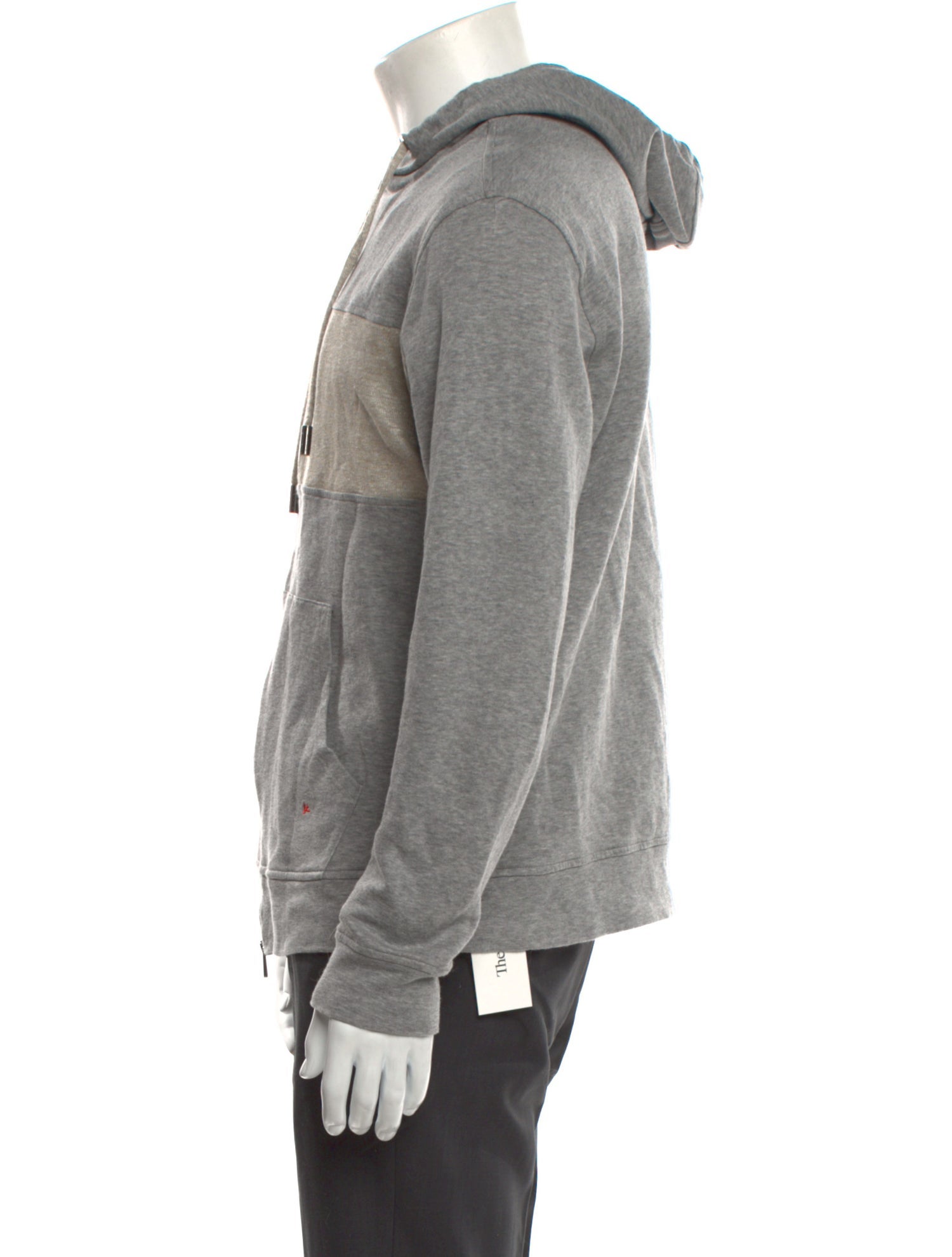 Isaia Linen Colorblock Pattern Hoodie