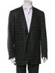 Isaia Wool Plaid Print Blazer
