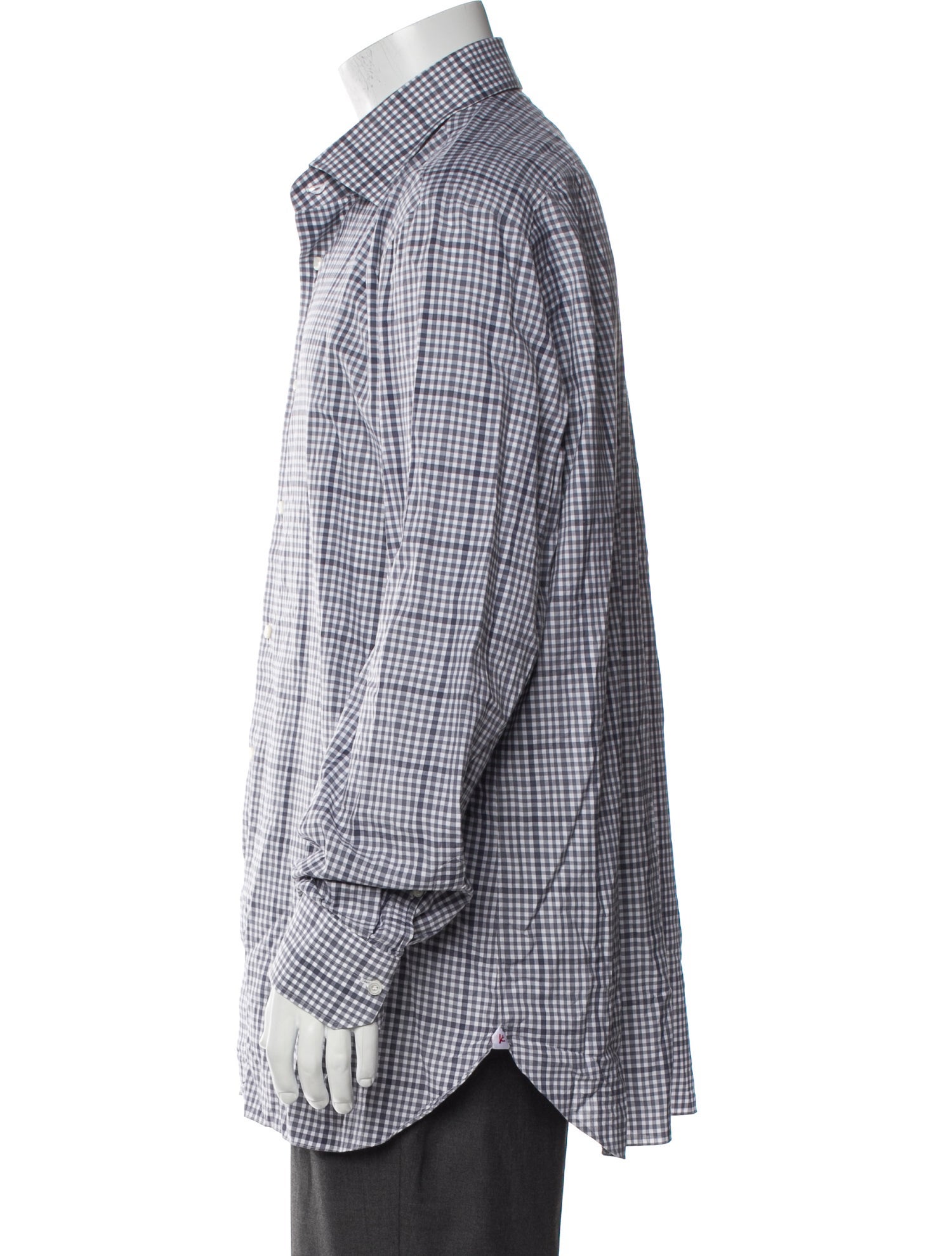 Isaia Plaid Print Long Sleeve Dress Shirt