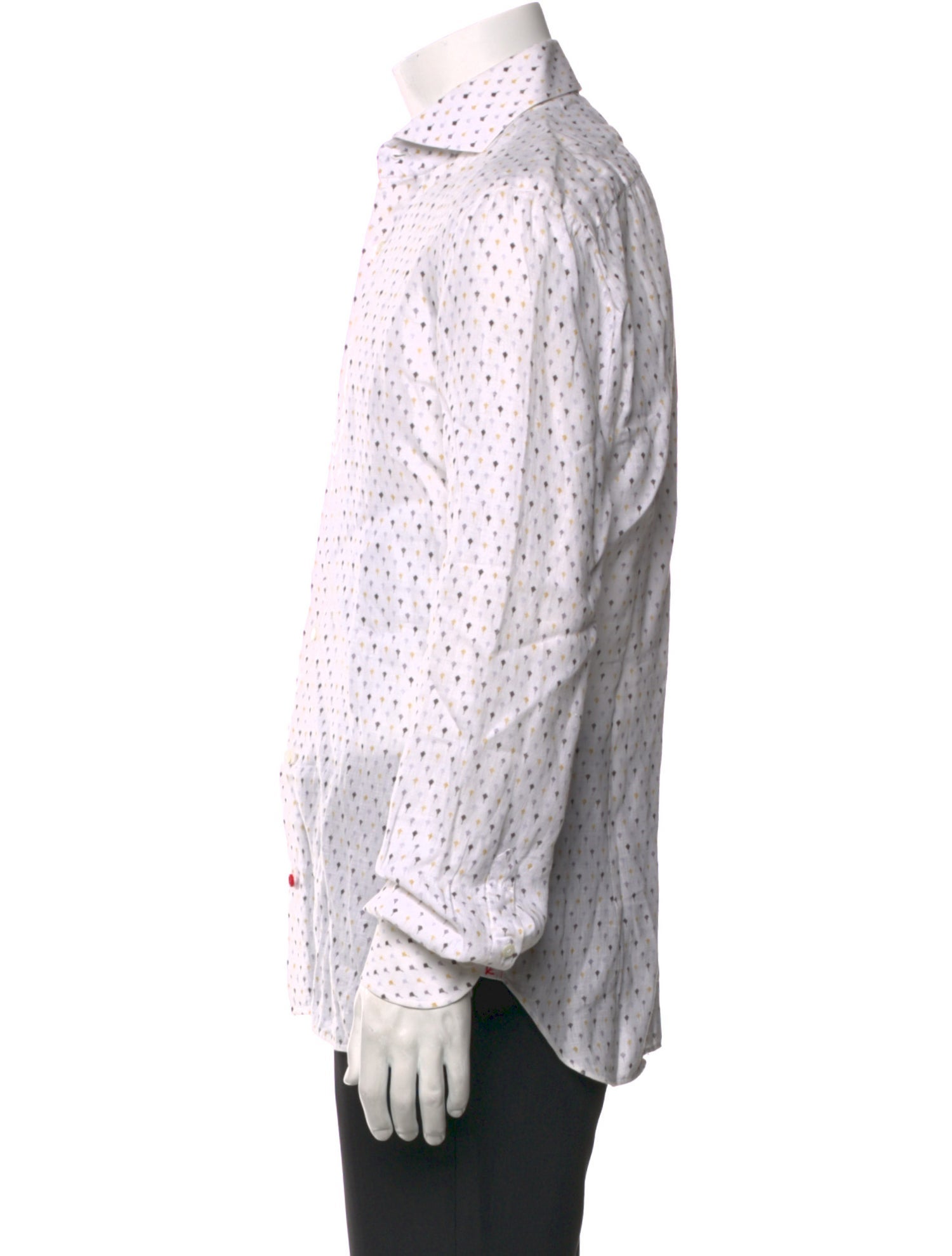 Isaia Linen Printed Dress Shirt