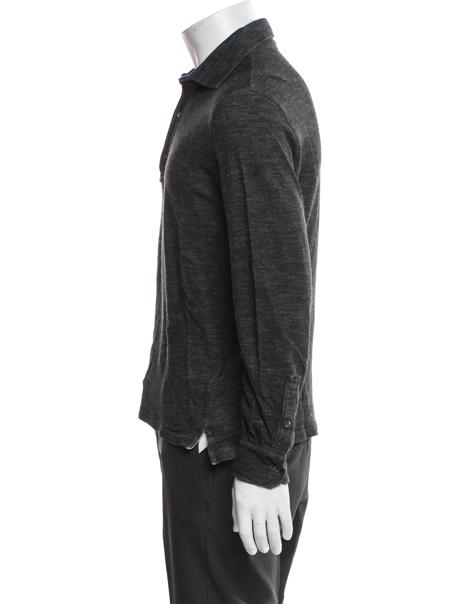 Isaia Collar Long Sleeve Polo Shirt