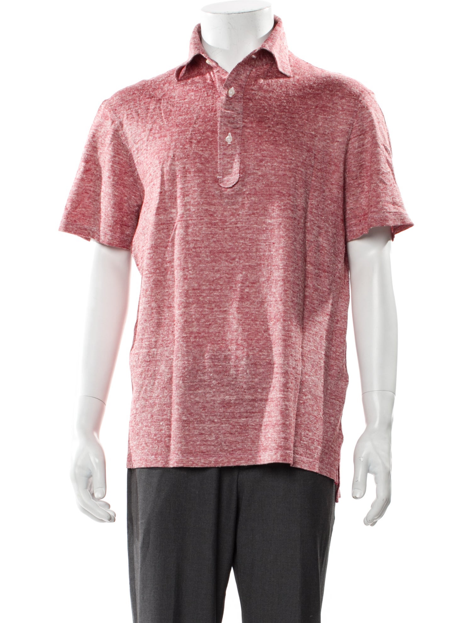 Isaia Linen Collar Polo Shirt