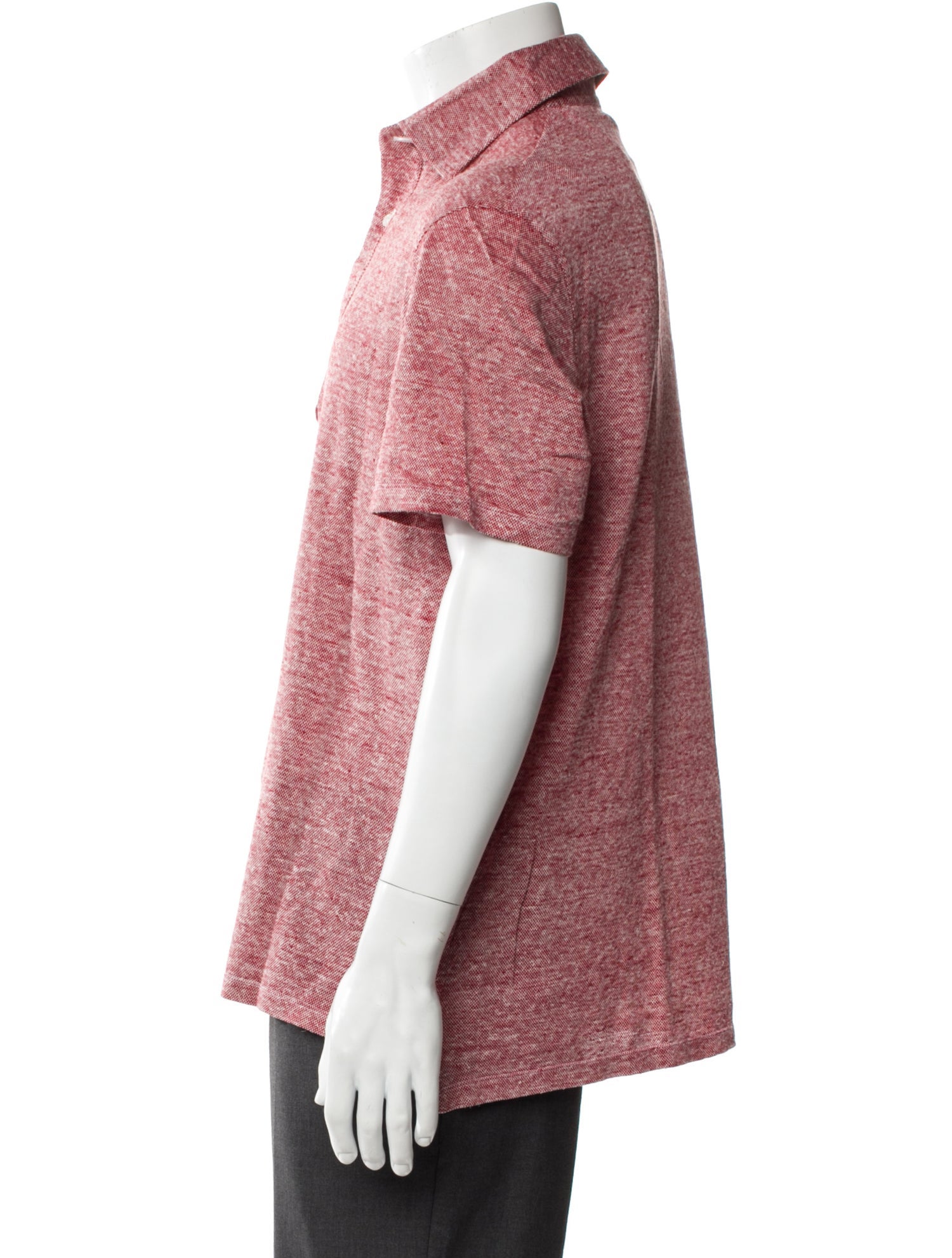 Isaia Linen Collar Polo Shirt