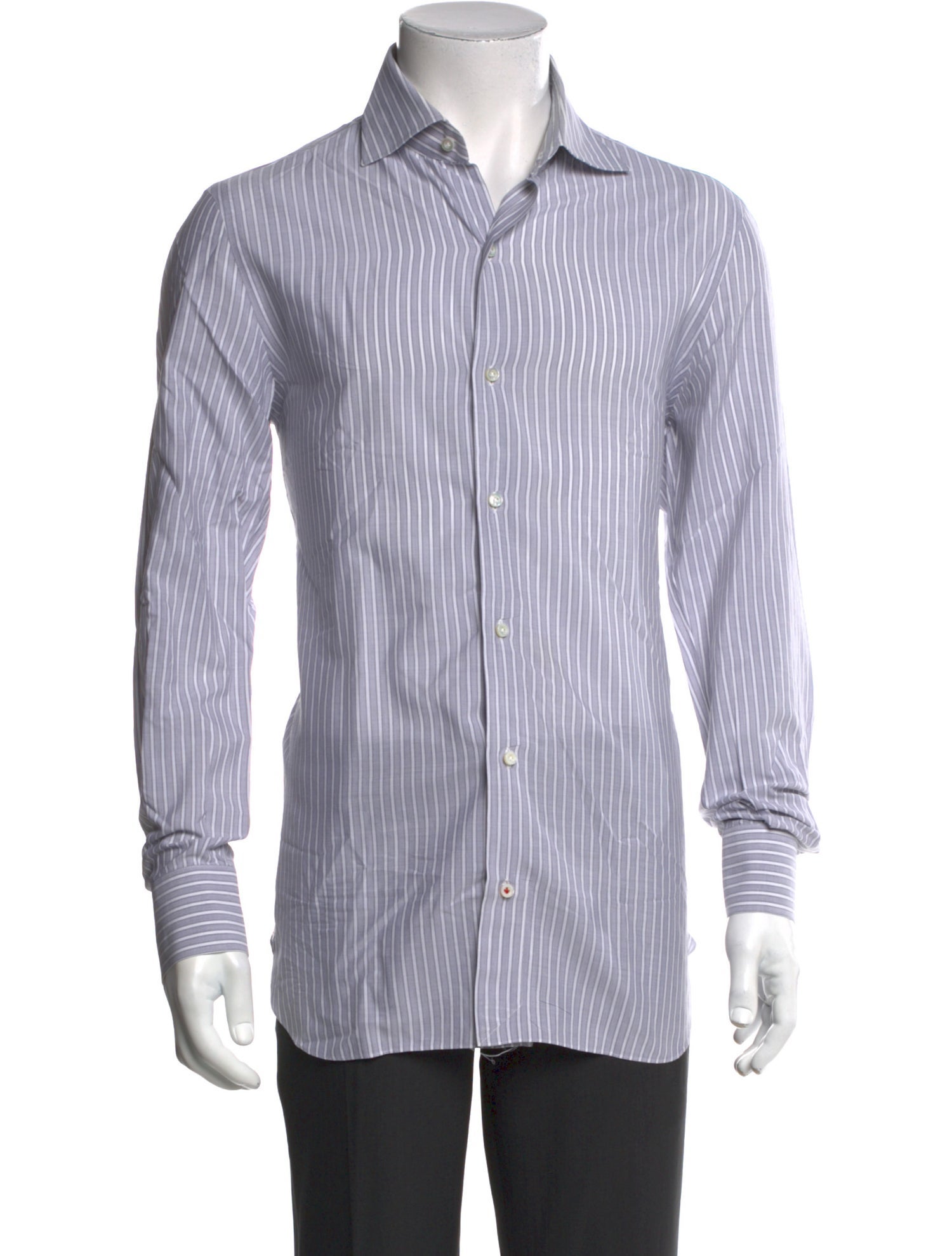 Isaia Striped Long Sleeve Dress Shirt