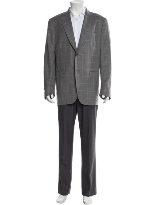 Isaia Plaid Print Overcoat