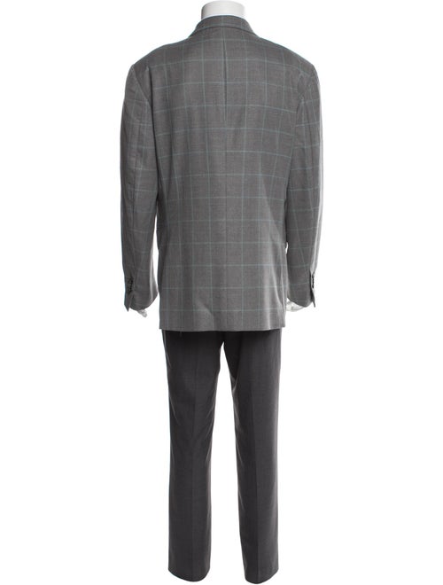 Isaia Plaid Print Overcoat