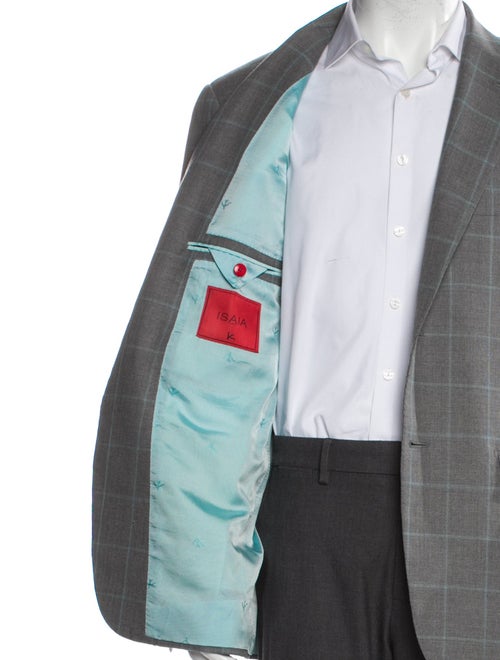 Isaia Plaid Print Overcoat