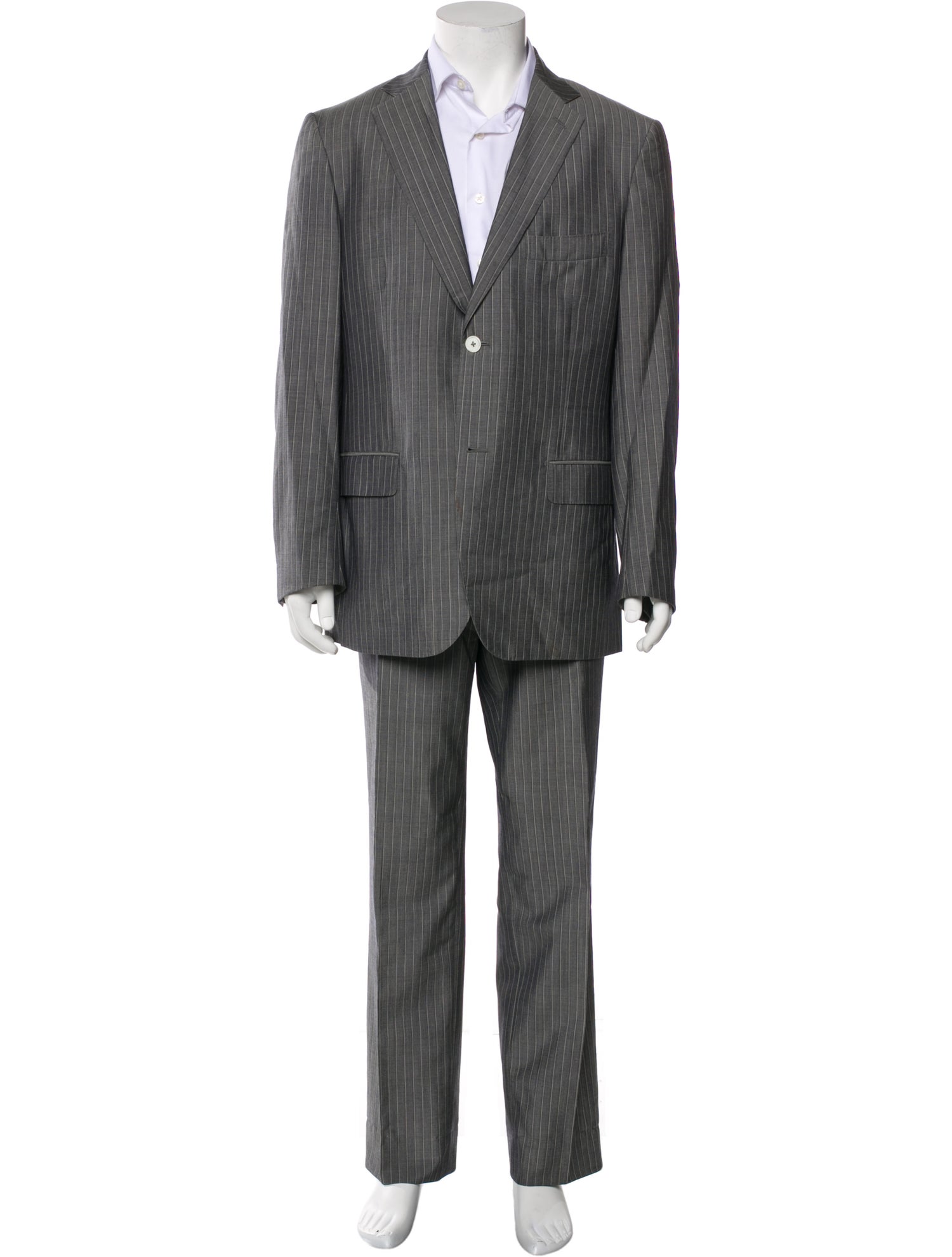 Isaia Wool Striped Two-Piece Suit