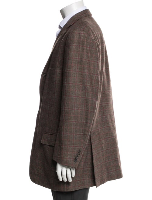 Isaia Wool Plaid Print Blazer
