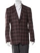 Isaia Wool Plaid Print Blazer
