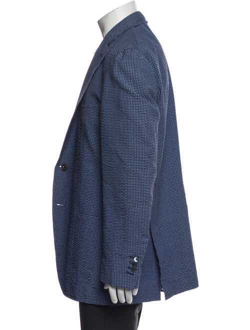 Isaia Wool Plaid Print Blazer