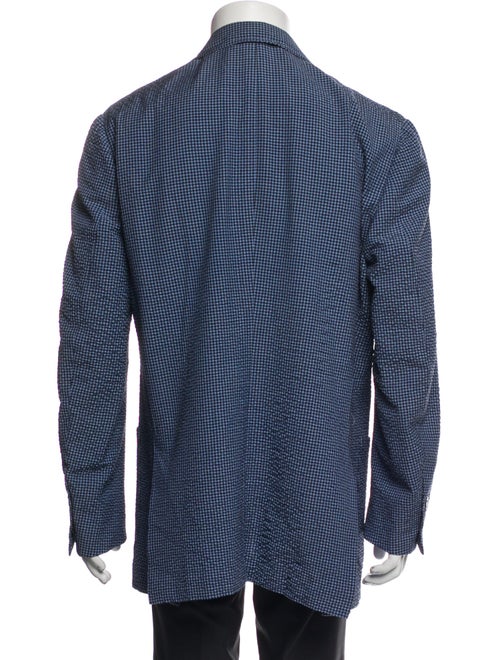 Isaia Wool Plaid Print Blazer