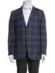 Isaia Cashmere Plaid Print Blazer