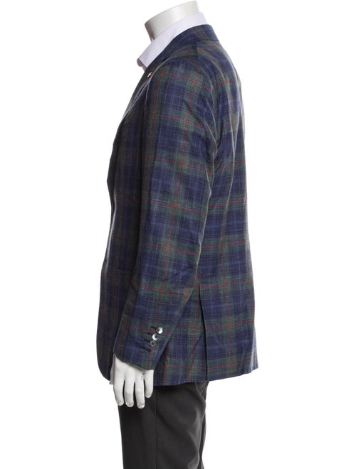 Isaia Cashmere Plaid Print Blazer