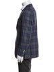 Isaia Cashmere Plaid Print Blazer