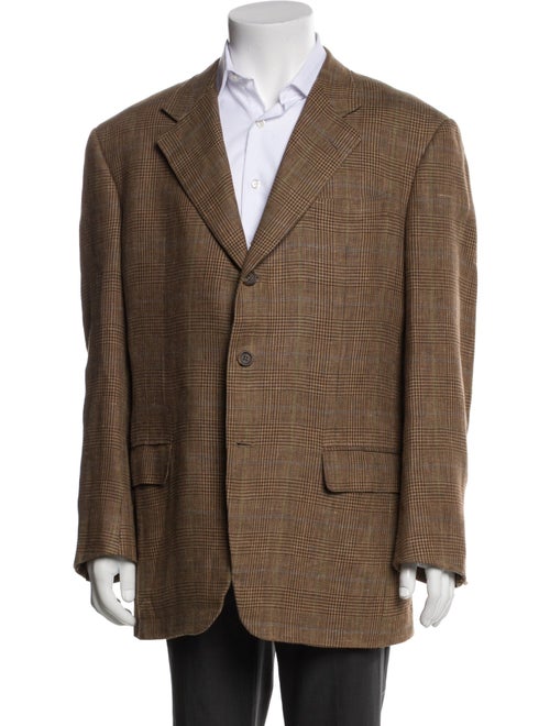 Isaia Houndstooth Print Blazer