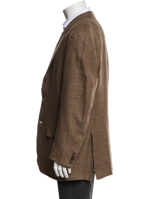 Isaia Houndstooth Print Blazer