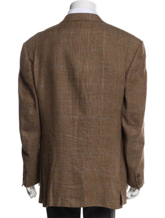 Isaia Houndstooth Print Blazer