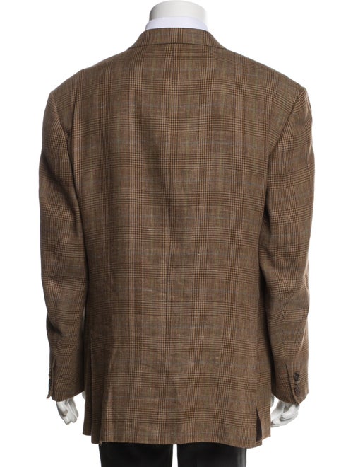 Isaia Houndstooth Print Blazer