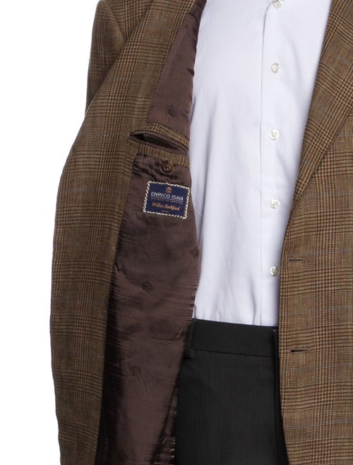 Isaia Houndstooth Print Blazer