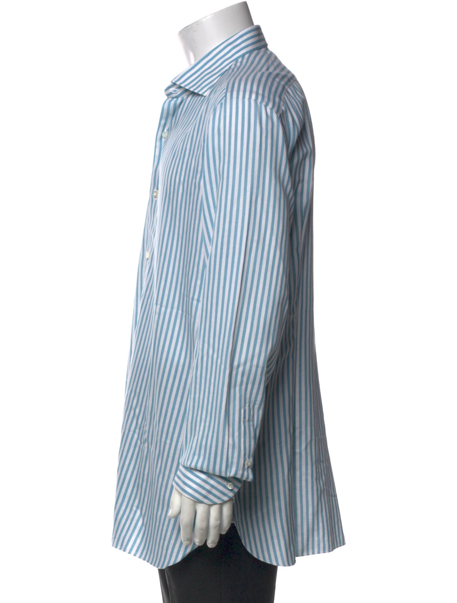 Isaia Striped Long Sleeve Dress Shirt