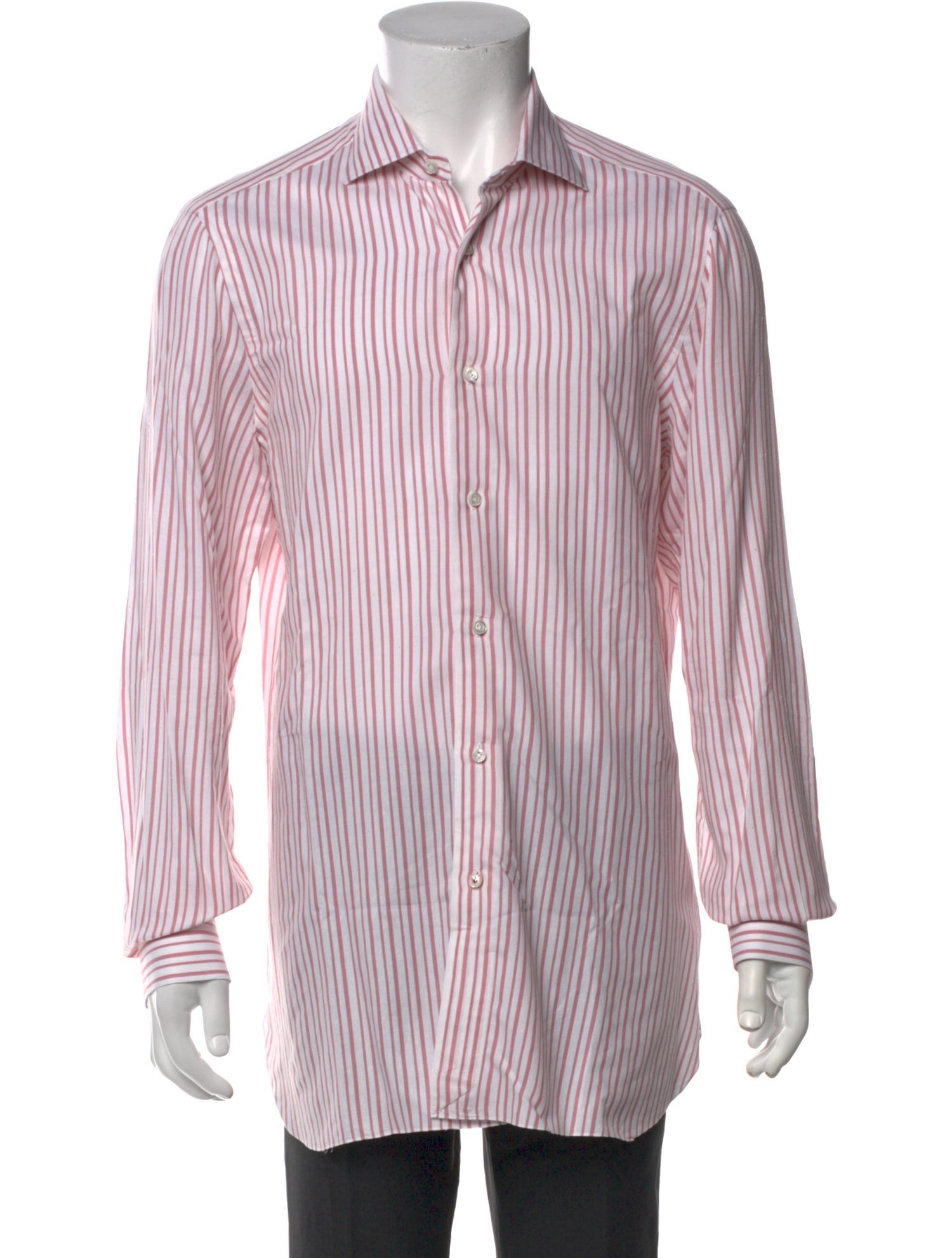 Isaia Striped Long Sleeve Dress Shirt