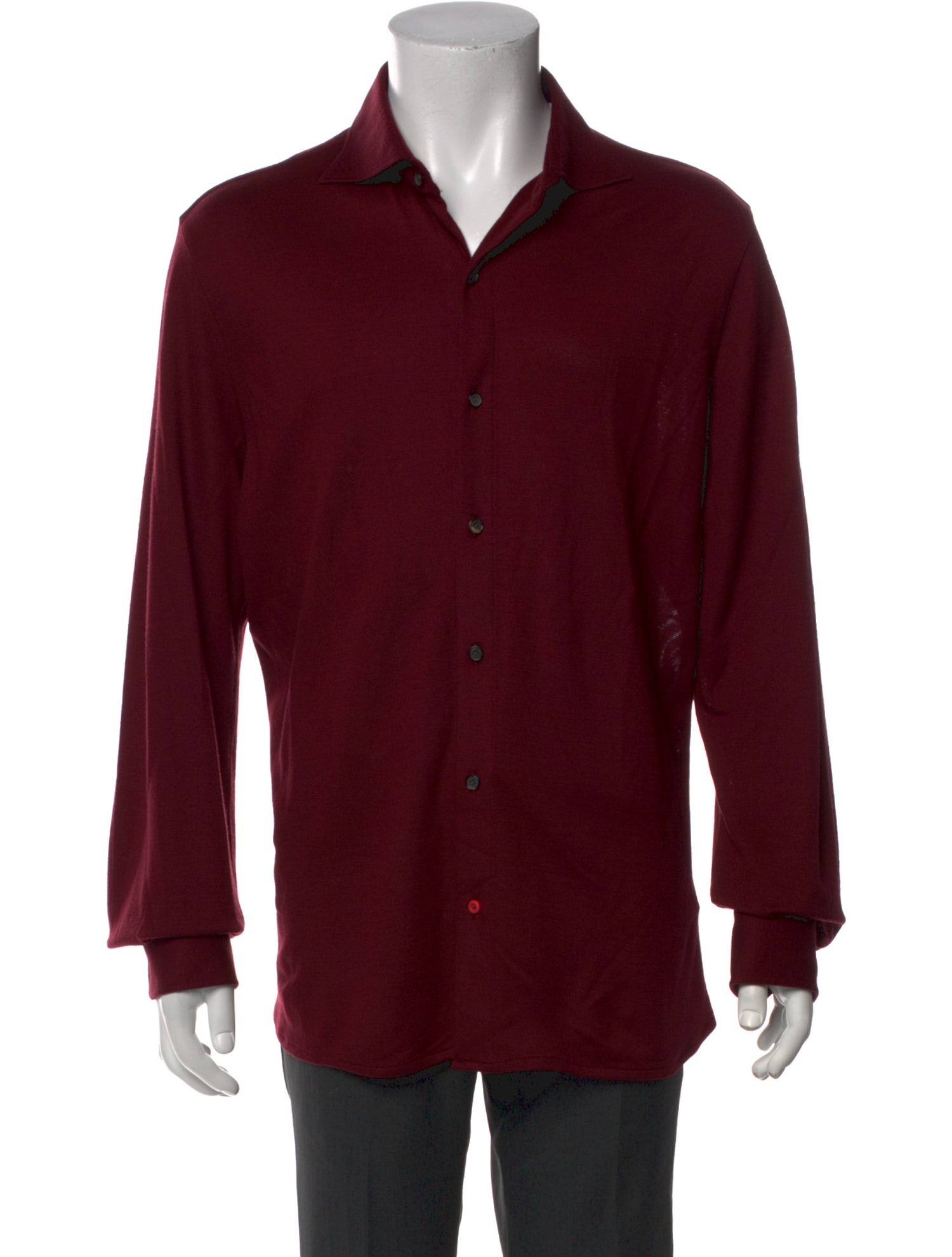 Isaia Wool Long Sleeve Shirt