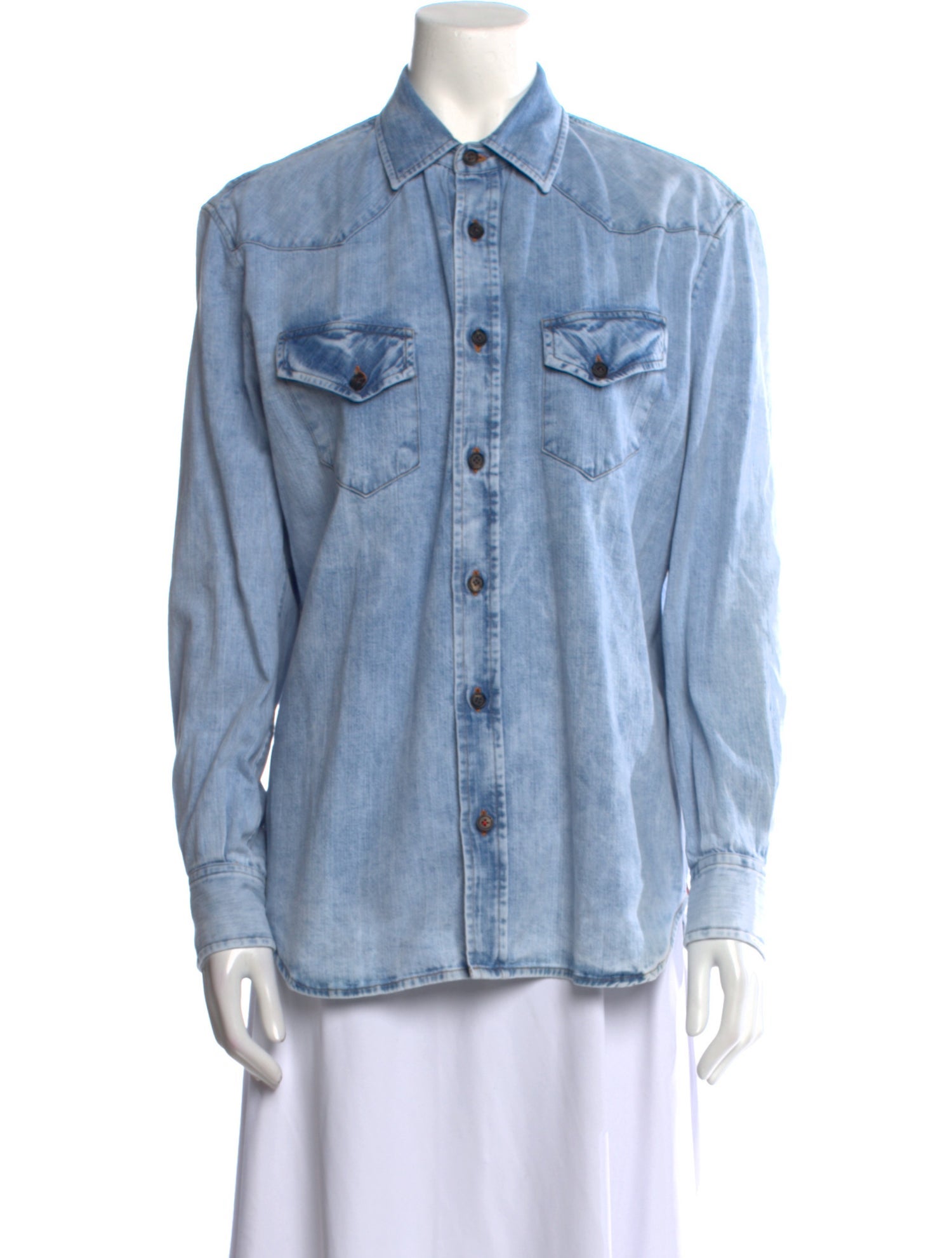 Isaia Long Sleeve Button-Up Top