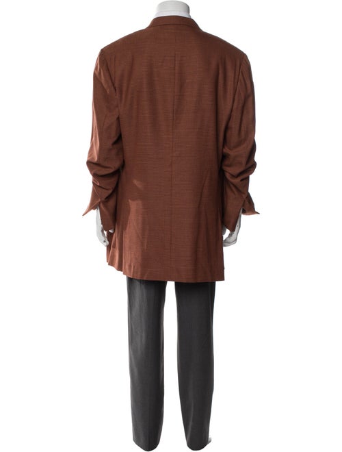 Isaia Wool Plaid Print Blazer