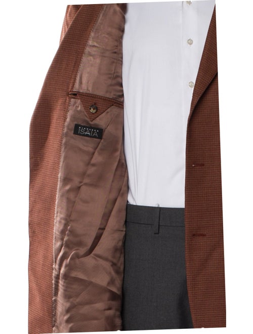 Isaia Wool Plaid Print Blazer