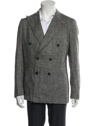 Isaia Wool Striped Peacoat