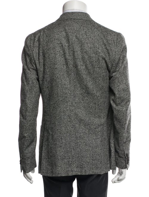 Isaia Wool Striped Peacoat