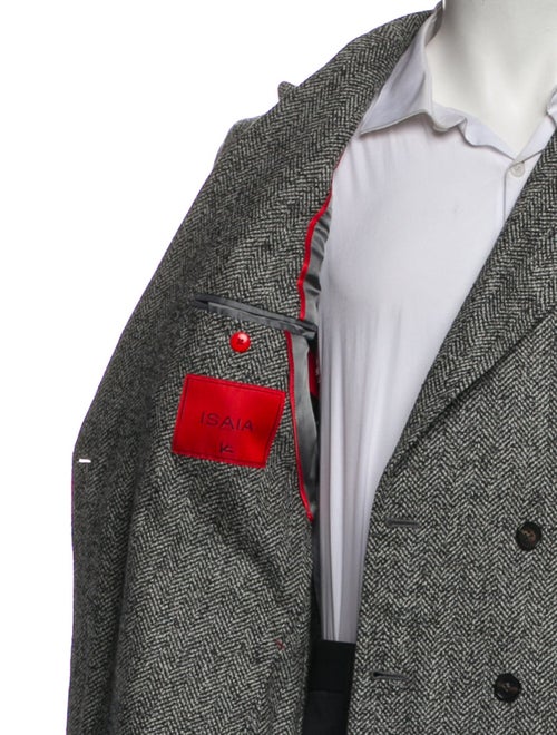 Isaia Wool Striped Peacoat