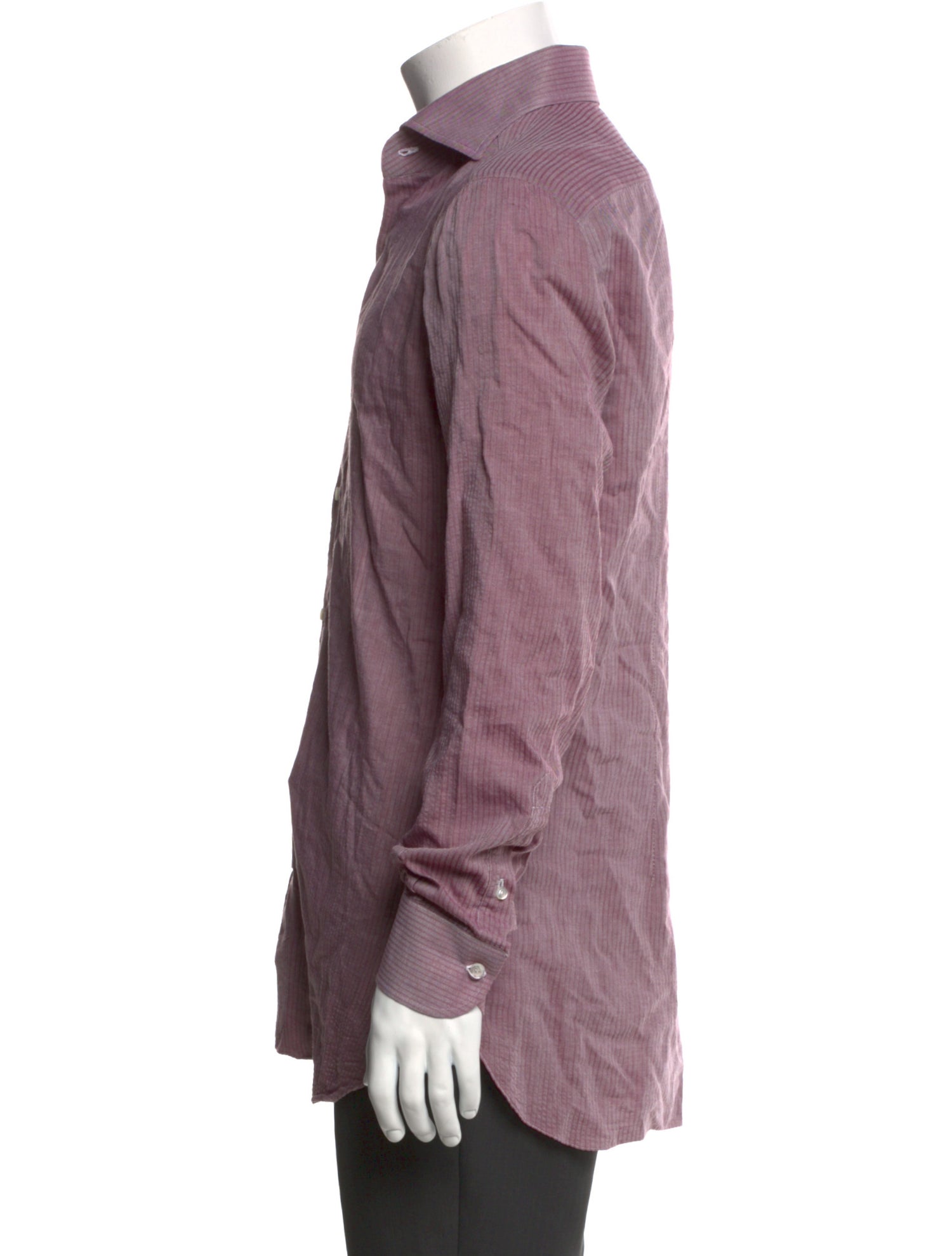 Isaia Striped Long Sleeve Dress Shirt