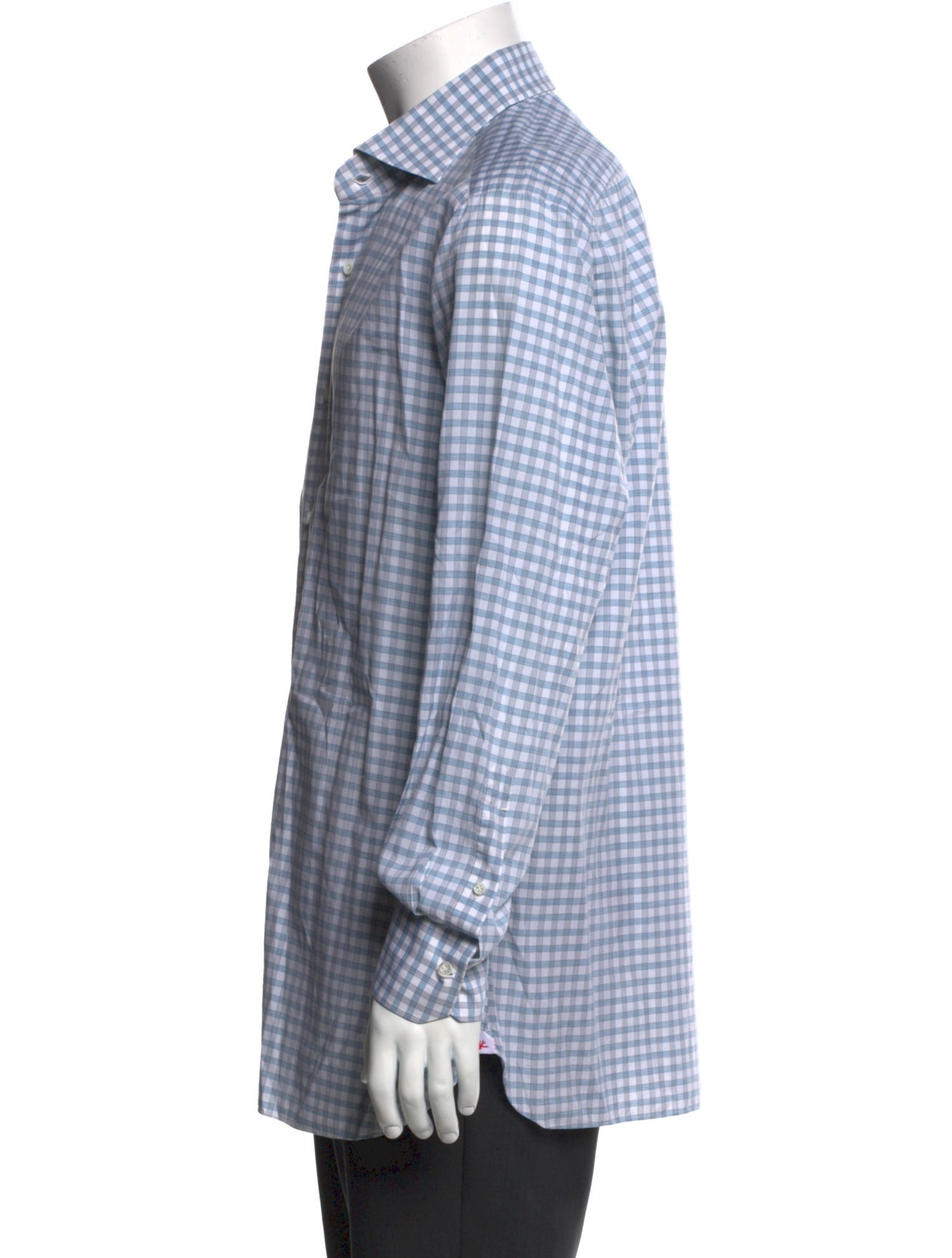 Isaia Plaid Print Long Sleeve Dress Shirt