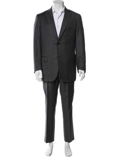 Isaia Wool Striped Two-Piece Suit