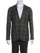 Isaia Wool Plaid Print Blazer