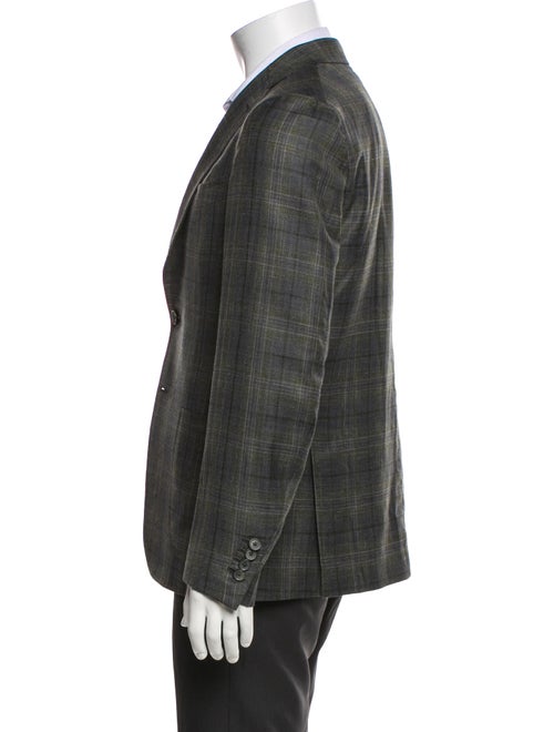 Isaia Wool Plaid Print Blazer