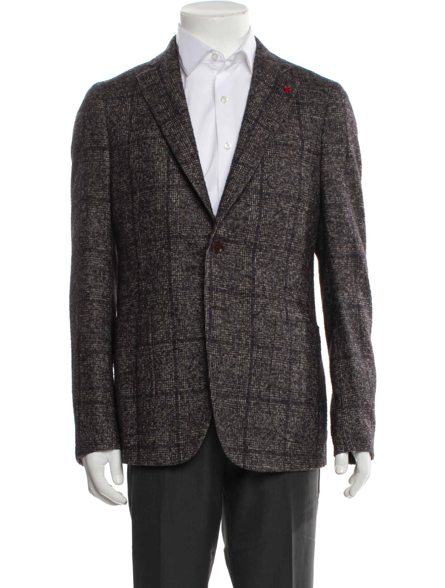 Isaia Tweed Pattern Moto Jacket
