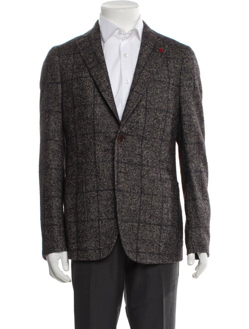 Isaia Tweed Pattern Moto Jacket