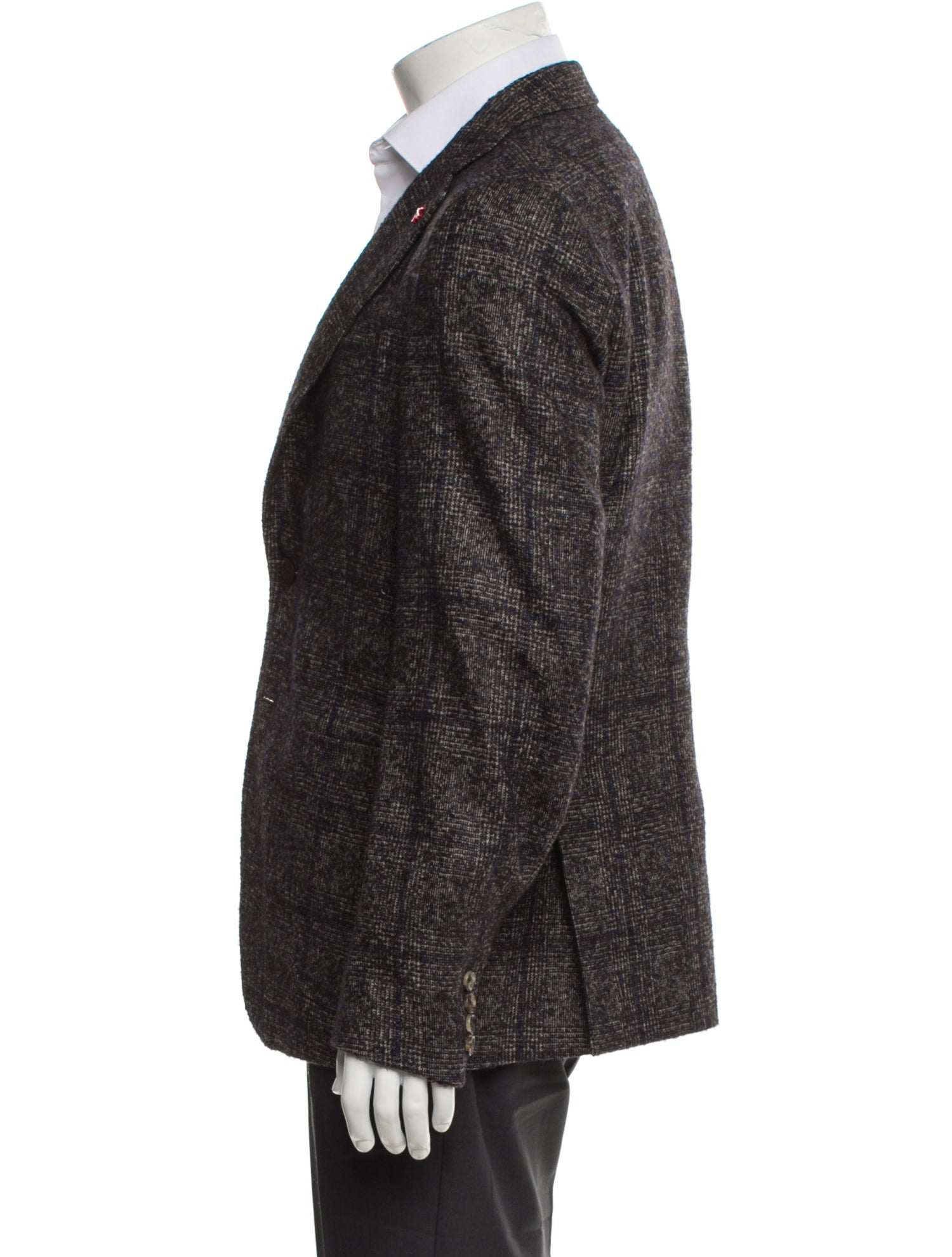 Isaia Tweed Pattern Moto Jacket