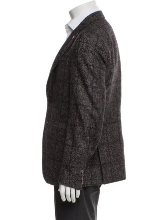 Isaia Tweed Pattern Moto Jacket