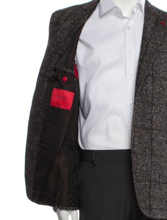 Isaia Tweed Pattern Moto Jacket