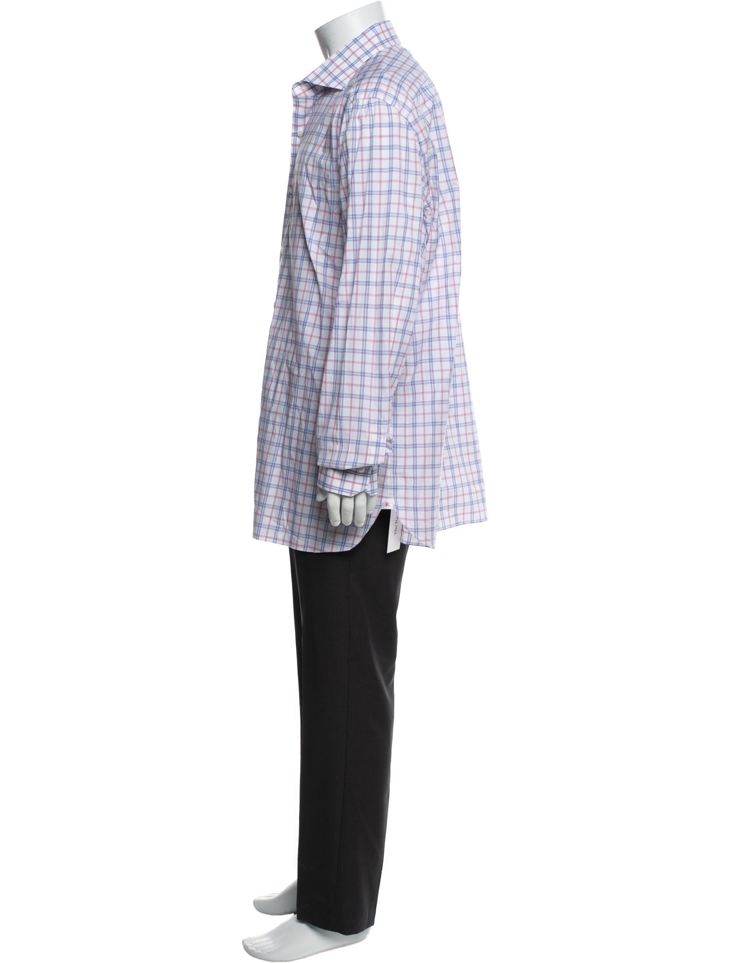 Isaia Plaid Print Long Sleeve Dress Shirt