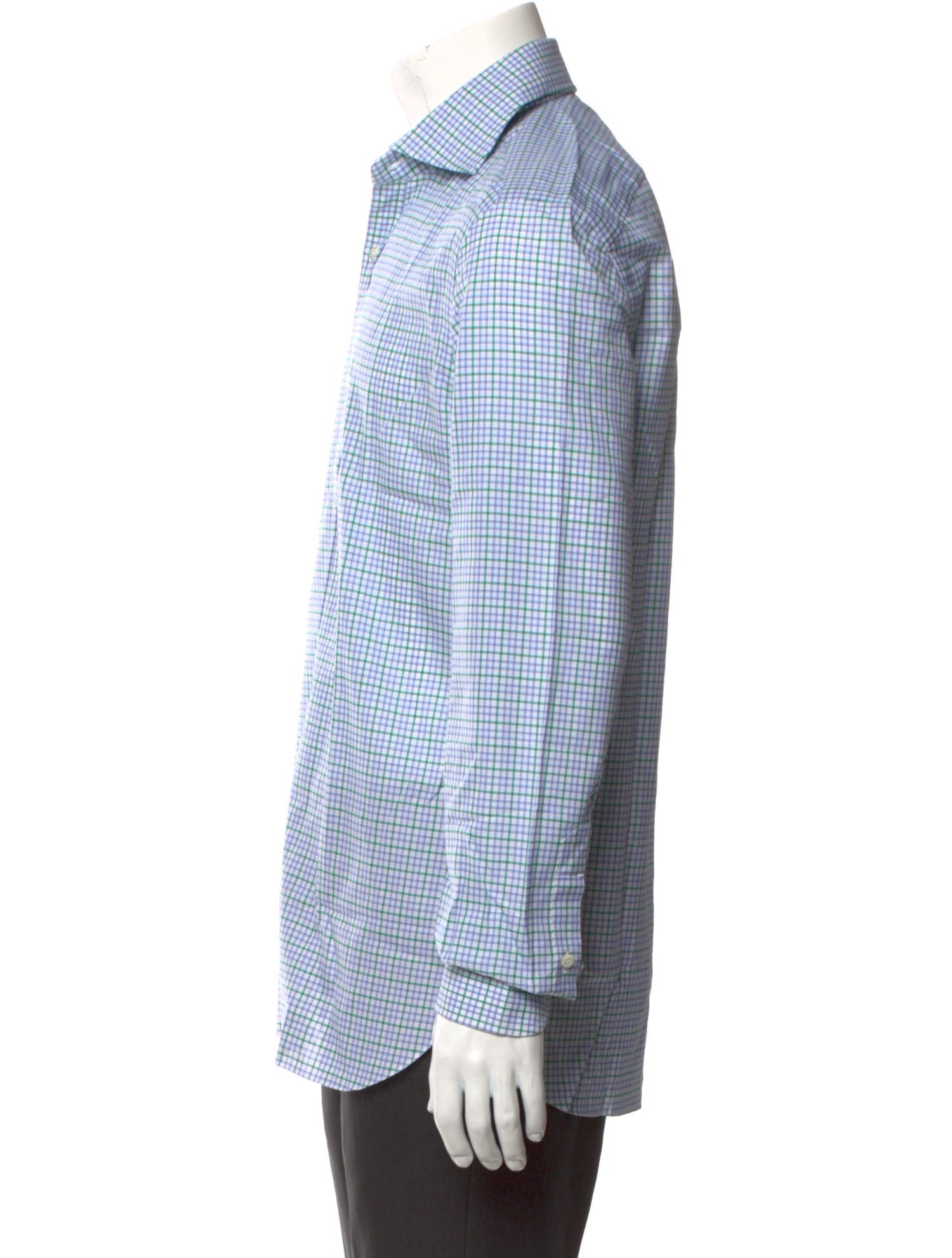 Isaia Plaid Print Long Sleeve Dress Shirt w/ Tags